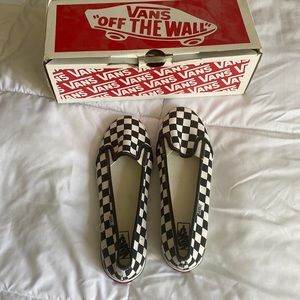 VANS Brand new in box checkered slip ons Women’s size 8